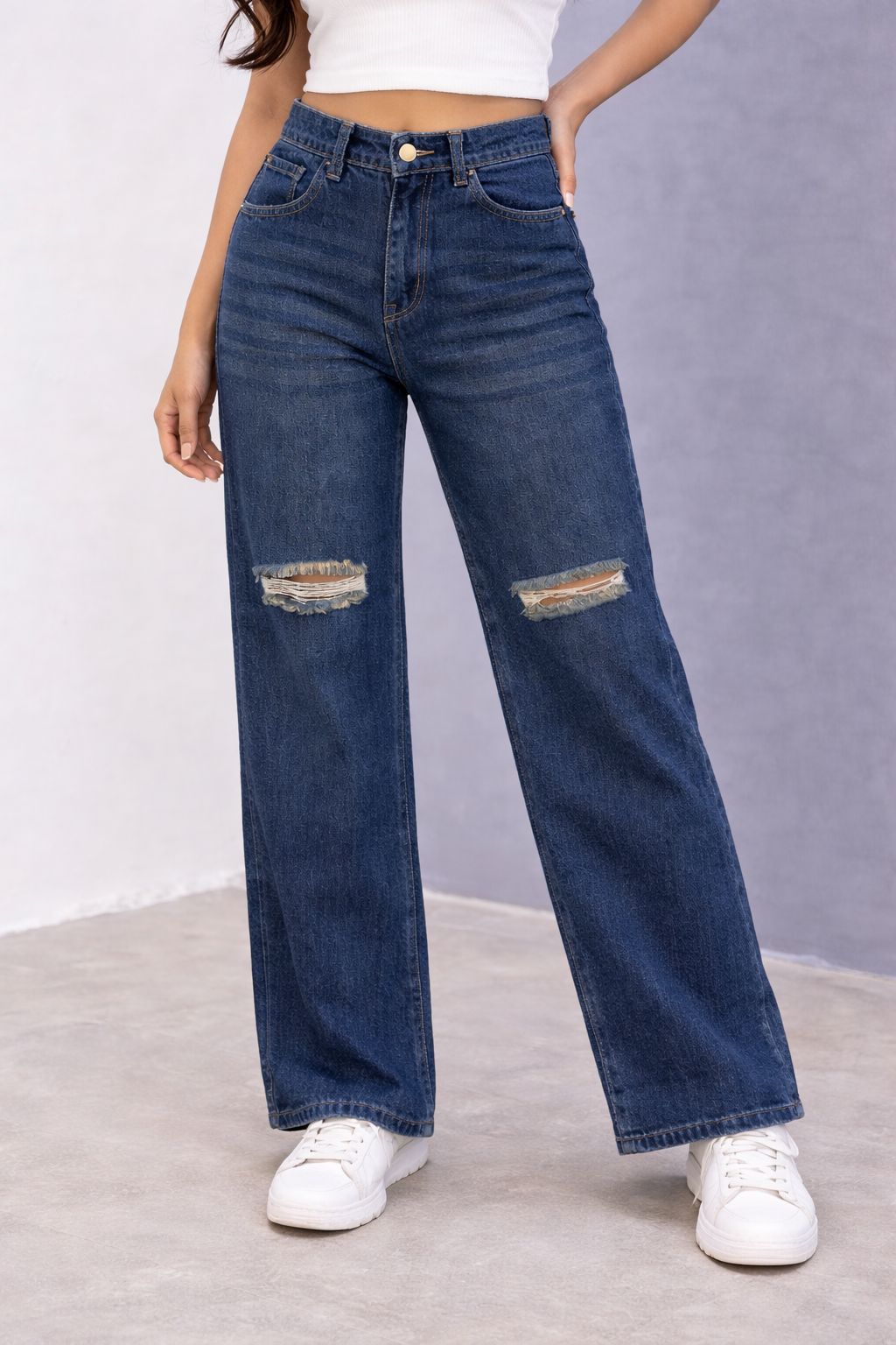 KNEE CUT DARK BLUE