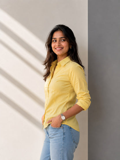 LEMON GLOW FITTED SHIRT