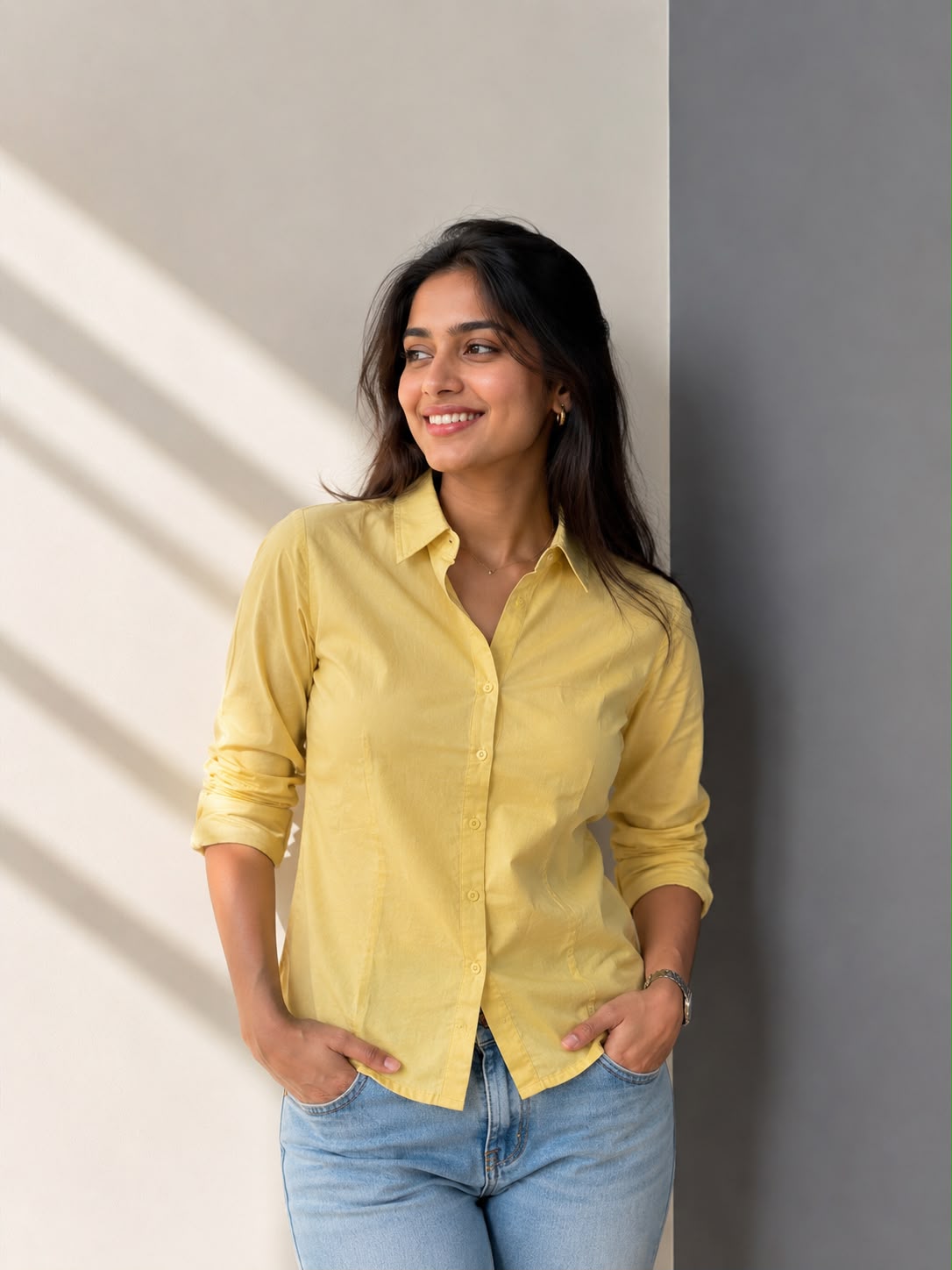 LEMON GLOW FITTED SHIRT
